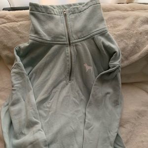 PINK 1/4 ZIP PULLOVER SWEATSHIRT